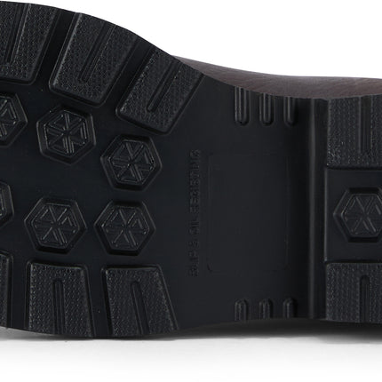 Square steel toe Western boot with waterproof leather, EH rating, and removable shock-absorbing insole.