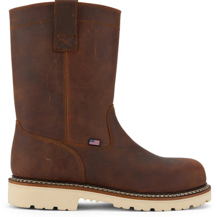 Men’s Condor Wellington waterproof leather work boot with slip- and oil-resistant outsole and heat-resistant rubber heel.