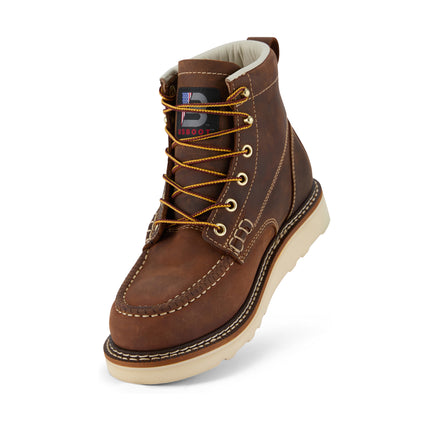 Angled front view of US Boot Driftlock Waterproof Soft Toe Work Boot, Dual Fit Technology for D and EE widths, Smartmask removable polyurethane insole, all-day shock absorption