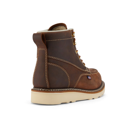 Back view of US Boot Driftlock Soft Toe Waterproof Work Boot, Goodyear welt resoleable construction, non-metallic shank, Lunar Comfort lining, breathable and comfortable for long shifts