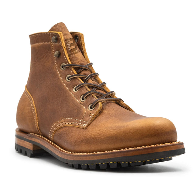 USA Tan Grizzly Plain Toe