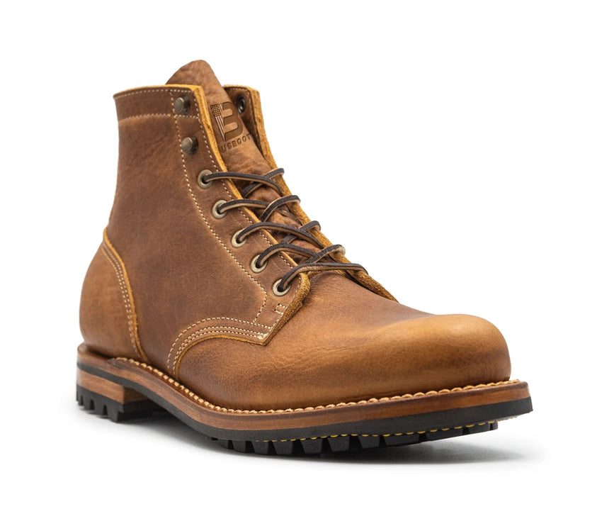 USA Tan Grizzly Plain Toe Made In USA