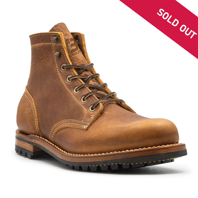 USA Tan Grizzly Plain Toe Made In USA