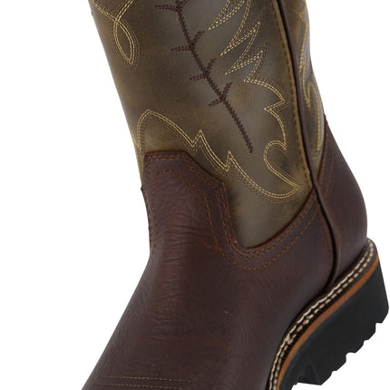 Classic Western waterproof work boot featuring Smartmask® cushioned insole and non-metallic shank for stability.