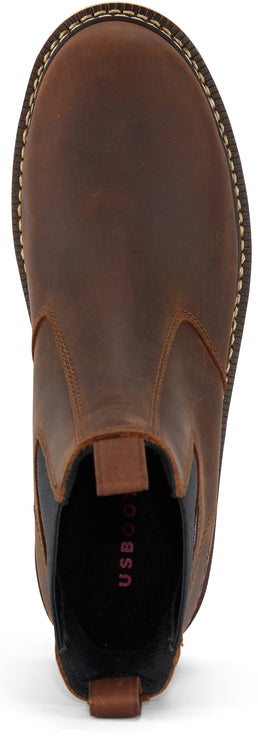 Premium Crazy Horse leather composite toe boot engineered for impact protection and superior traction.