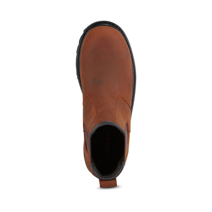Top view of US Boot Fade Vintage Steel Toe Twin Gore Chelsea Boot, twin gore elastic panels slip-on entry, high abrasion resistant black mesh lining, steel toe, ASTM F2413-18 M/I/C EH standards