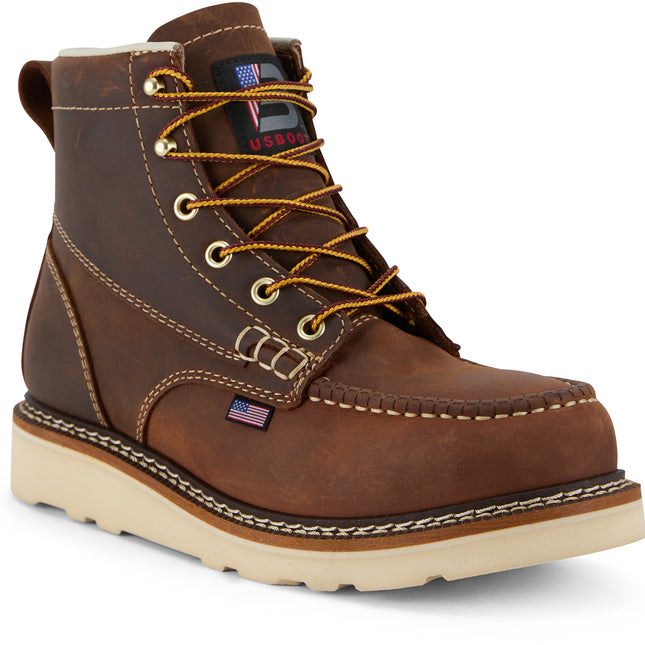 Soft toe waterproof work boot with Crazy Horse leather and Lunar Comfort lining for breathable all-day wear.