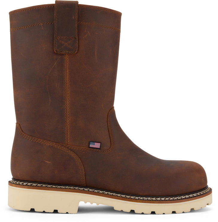 Men’s Condor Wellington waterproof leather work boot with slip- and oil-resistant outsole and heat-resistant rubber heel.
