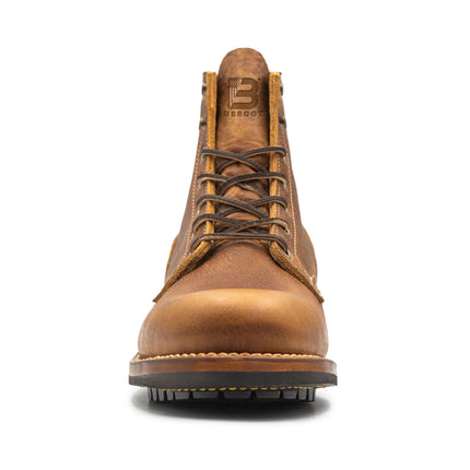 USA Tan Grizzly Plain Toe Made In USA